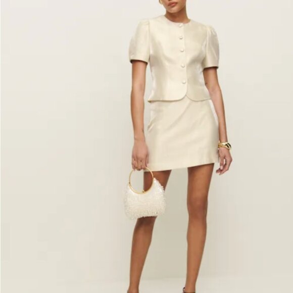 Reformation Mika Two Piece - Cream Size 4 - Picture 5 of 10